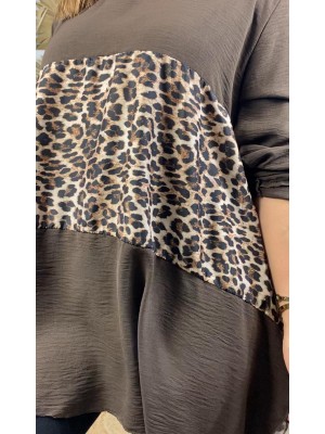 Blusa print marrón