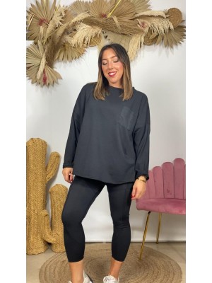 Sudadera bolsillo negra