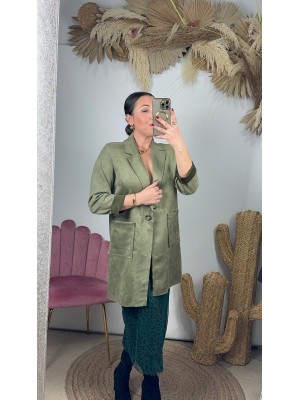 Chaqueta antelina verde