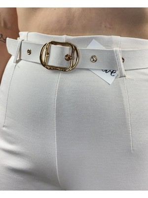 Pantalón cinturón beige