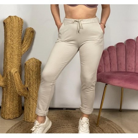 Pantalón deporte beige