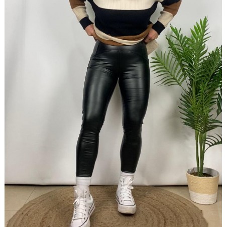 Leggins polipiel negro