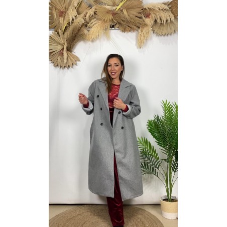 Abrigo paño gris