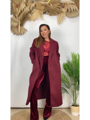 Abrigo paño burdeos