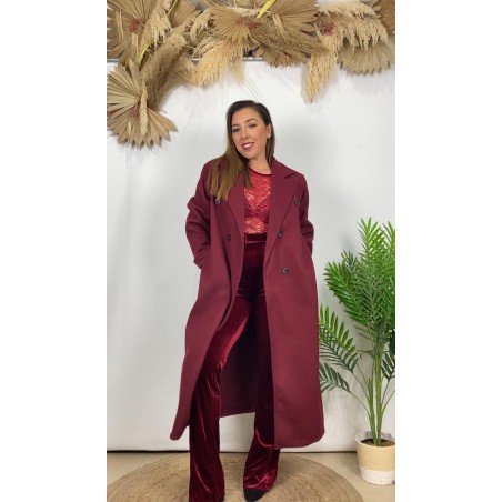 Abrigo paño burdeos