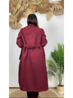 Abrigo paño burdeos