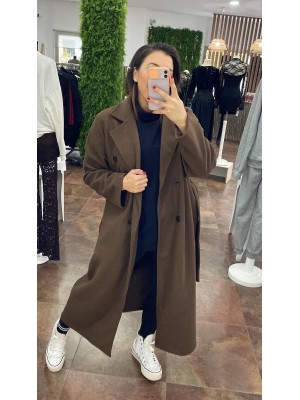 Abrigo paño marrón