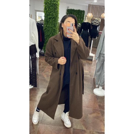 Abrigo paño marrón
