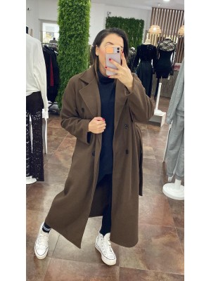 Abrigo paño marrón