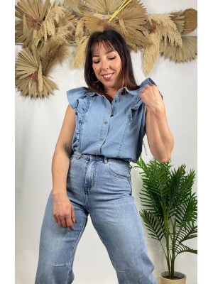 Camisa vaquera volante