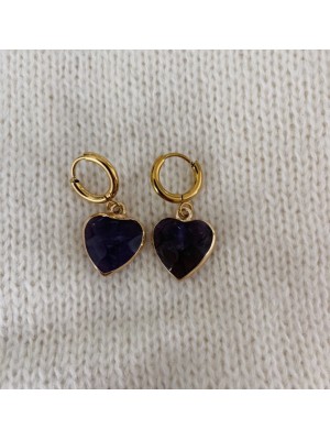 Pendientes corazón violeta