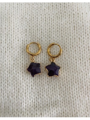 Pendientes estrella violeta