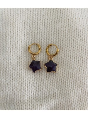 Pendientes estrella violeta